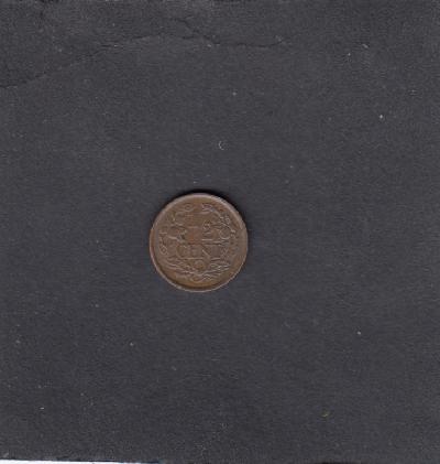 Beschrijving: 1/2 Cent WILHELMINA 